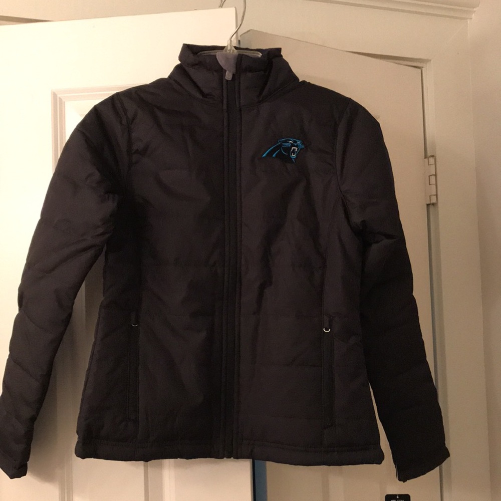 Carolina panthers kids fitted puffer coat size medium